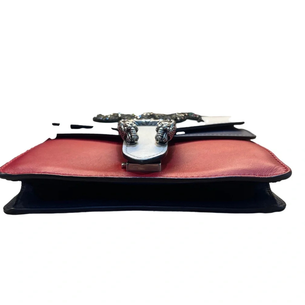 GUCCI Calfskin Crystal Snake Embroidered Dionysus Shoulder Bag White Red Blue - Picture 15 of 16